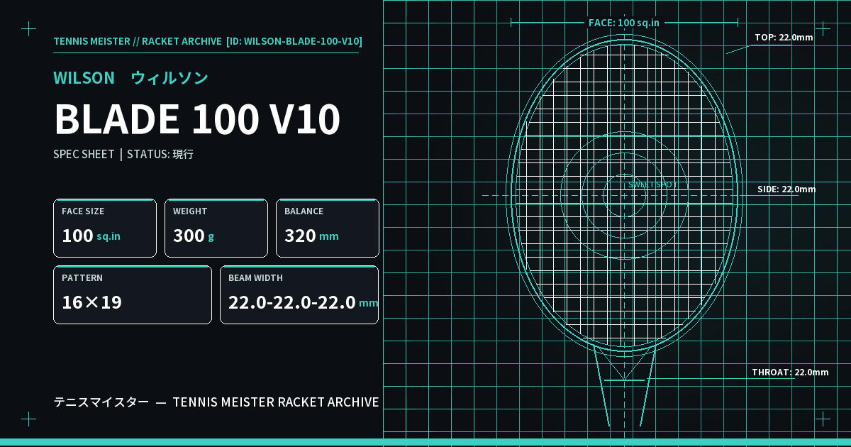 ウィルソン BLADE 100 V10 スペックカード