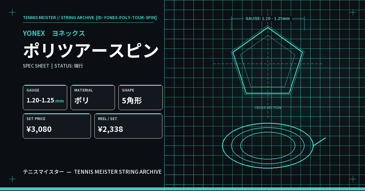 ヨネックス ポリツアースピン スペックカード