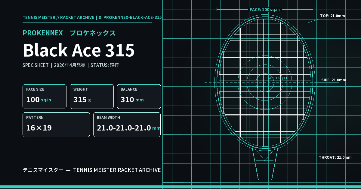 プロケネックス Black Ace 315 スペックカード