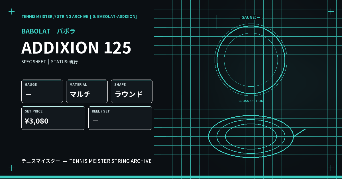 バボラ ADDIXION 125 スペックカード