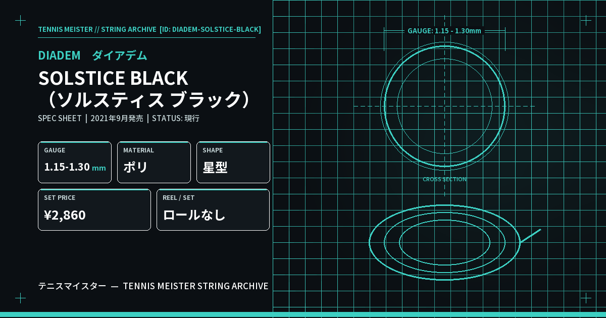 ダイアデム SOLSTICE BLACK（ソルスティス ブラック） スペックカード