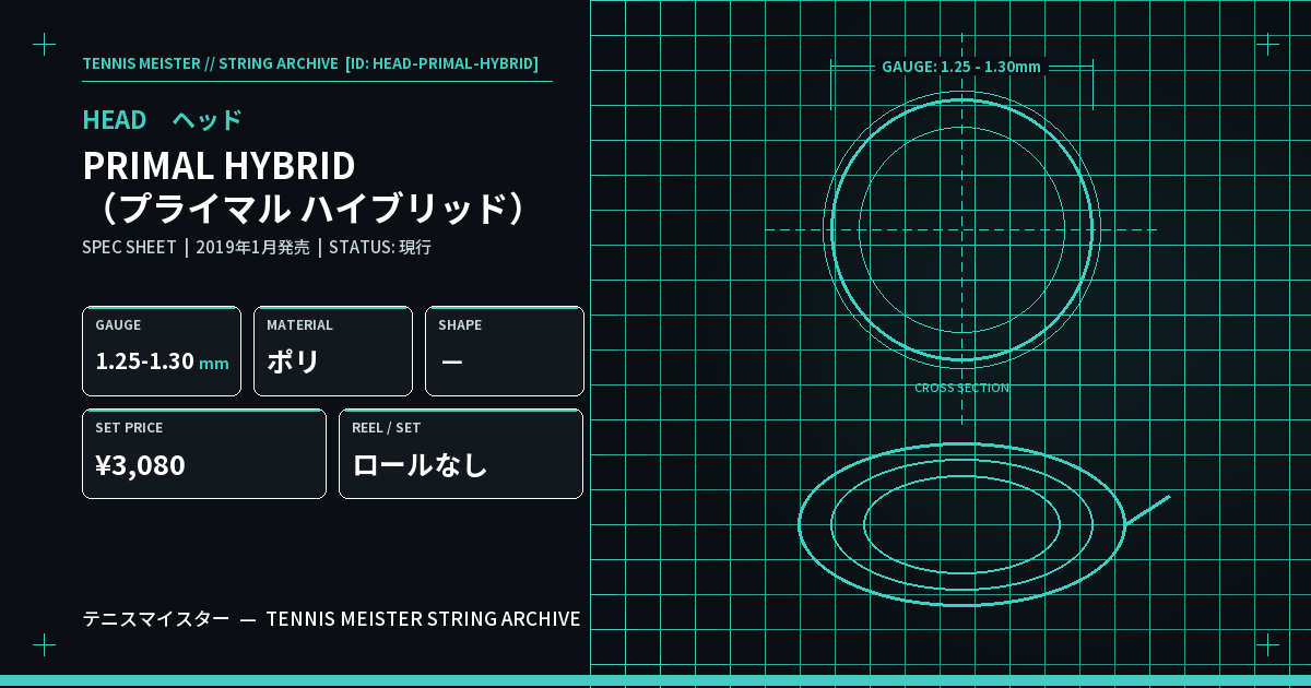 ヘッド PRIMAL HYBRID（プライマル ハイブリッド） スペックカード