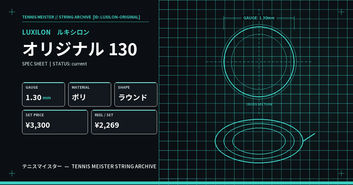 ルキシロン オリジナル 130 スペックカード