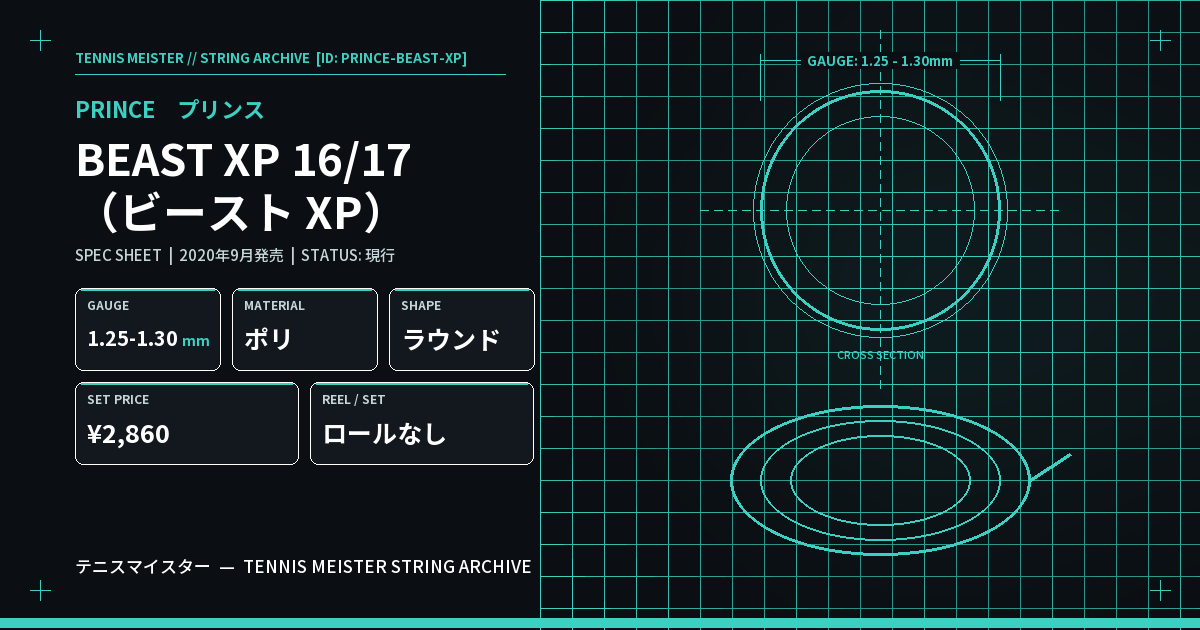 プリンス BEAST XP 16/17（ビースト XP） スペックカード